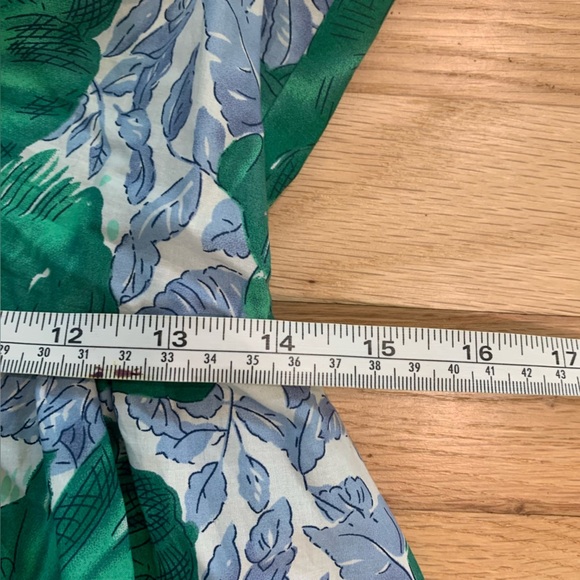 TCEC Hydrangea Floral A-Line Ruffle Bust Detail Feminine Preppy Midi Dress - Picture 15 of 16